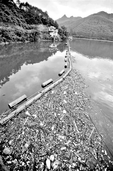 7月7日，廣西賀州市賀江合面獅段被污染的水域。據(jù)新華社