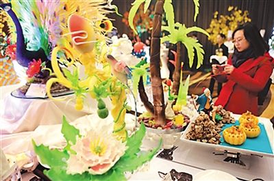 APEC會議中心擺放的各類糖塑 APEC會議中心擺放的各類糖塑