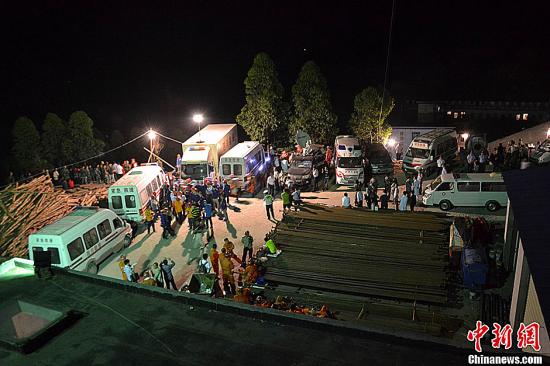 　圖為事故救援現(xiàn)場。