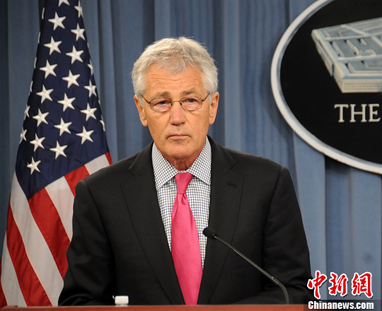 資料圖:華盛頓時(shí)間4月29日,美國防長哈格爾與到訪的日本防衛(wèi)大臣小野寺五典舉行會(huì)晤。中新社發(fā) 德永健 攝