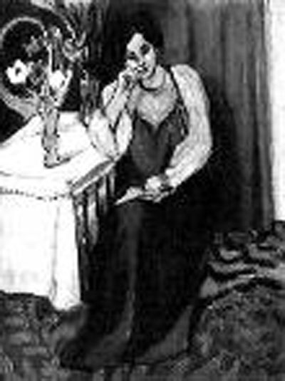 馬蒂斯的《穿著黃、白服裝閱讀的女孩》