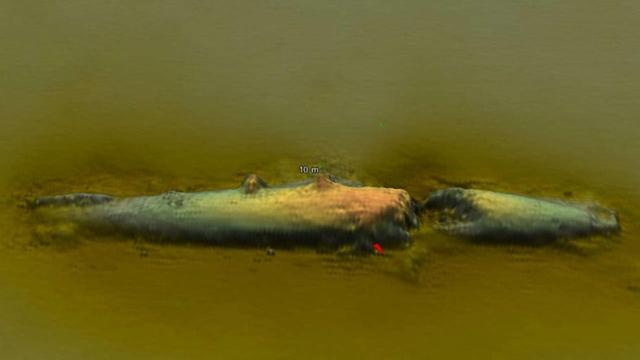 圖為U-78潛艇的聲納掃描圖。