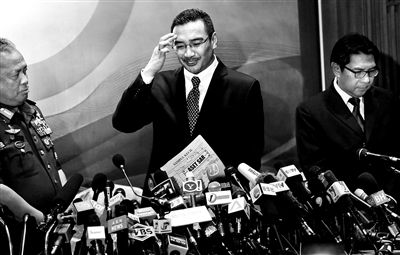 當地時間2014年3月12日，馬來西亞雪邦，馬來西亞交通部長希山慕丁出席新聞發(fā)布會。