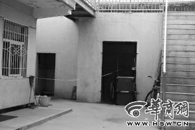 昨日下午，延長縣第二幼兒園的廁所前已拉起警戒線